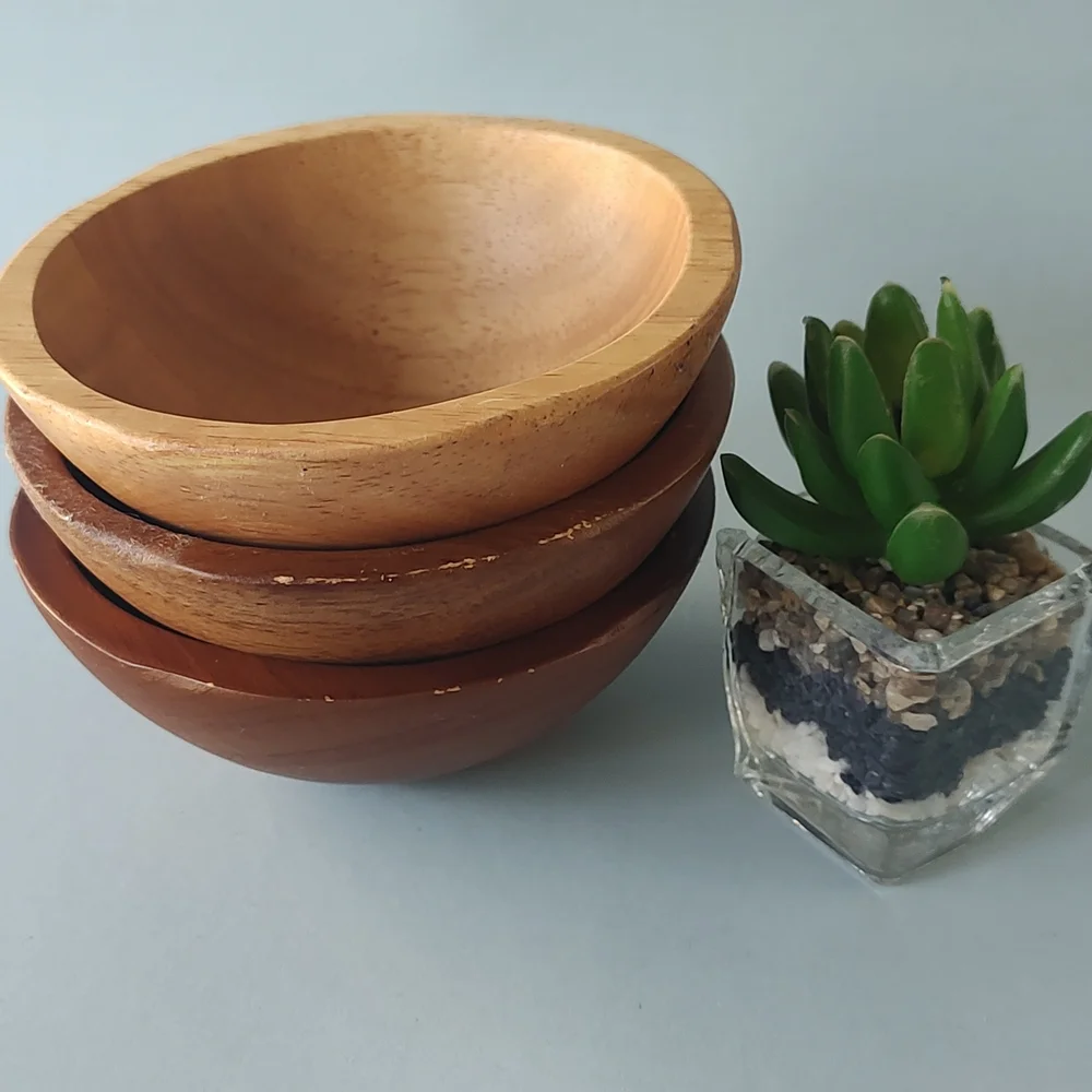 Hearth & Hand Rubberwood Bowl 3 Pieces Mini Style Boho Farmhouse